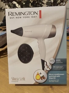 Secador de pelo suave de karité Remington D4740 2200 W 3 ajustes de calor 2 velocidades difusor fresco - Imagen 1 de 2