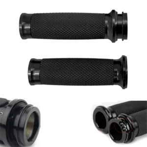 Empuñaduras electrónicas negras del manillar del acelerador de 1"" para motocicleta Harley Honda - Imagen 1 de 8