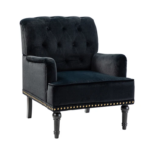 Karat Home Bonifacio Accent Chair - Black  MSRP $599.00 Cover