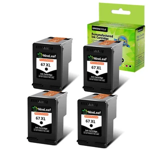 4 pezzi 67XL cartuccia inchiostro nero per HP 67XL 67 XL ENVY 6058 6075 6055e 6400 6455 - Foto 1 di 12