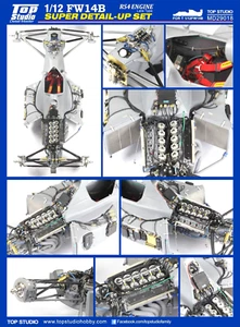Top Studio 1/12 FW-14B Super Detail-Up Set (Engine RS4 Late Type) for Tamiya kit - Foto 1 di 14