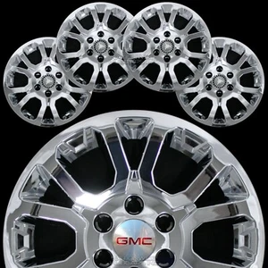 4 Chrome 2014-20 GMC SIERRA 1500 YUKON 18" Wheel Skins Hub Caps Alloy Rim Covers - Picture 1 of 8
