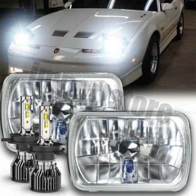 For Pontiac Fiero 84-88 Firebird 82-90 7x6'' LED Headlight Hi-Lo Sealed Beam DRL - Image 1 of 4