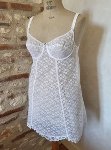 Soutien gorge Nuisette combinaison dentelle Vintage 70 underdress T.95 M - Imagen 1 de 13