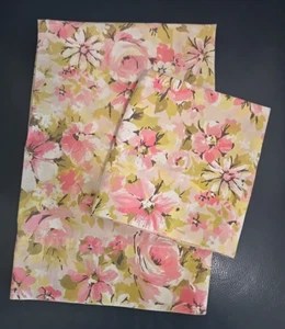 Vintage Marvelaire by Springmaid rosa gelb Blumen Standard Kissenbezüge Grannycore - Bild 1 von 3