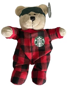NEW Starbucks Coffee 2020 Bearista Plush 10" Teddy Bear Flannel Pajamas Logo - Picture 1 of 3
