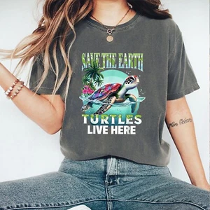 Save The Planet Sea Turtle Oceans Earth Day 2025 Environment Unisex T-Shirt - Picture 1 of 22