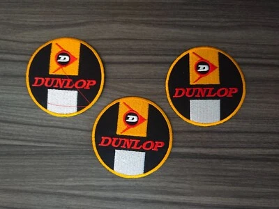 3 pcs DUNLOP Motorcycle Motorsport MotoGP Patch Embroidered Iron or Sew on Cloth - Image 1 of 4