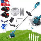 900W Cordless Weed Eater Electric Brush Cutter Lawn Edger Grass String Trimmer