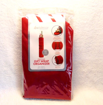 Christmas Gift Wrap Storage Organizer Handles 12 Rolls 8.7"x40" 12 Rolls Whitmor - Image 1 of 2
