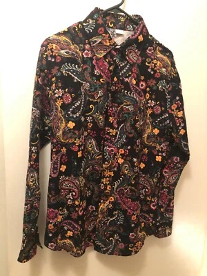 Camisa de algodón floral XL manga larga Flower Power clásica vintage años 70 Foto 1 de 4