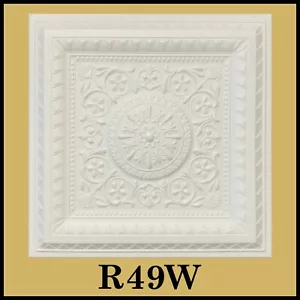 DIY dekorative Schaumstoff Deckenfliese zum Aufkleben weiß einfach 20"x20" Milan R49W 8/Posten - Bild 1 von 3
