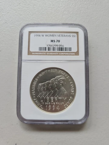 1994-W $1 Silver NGC MS70 Women Veterans Dollar 90% Coin Cert# 1766799-056 Cover