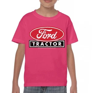 Ford Tractor Red Distressed Logo Youth T-shirt Vintage Farm Classic Brand Kids - Picture 1 of 43