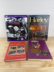 4 Motorcycle Hardcover Books About Harley Davidson & Vintage Motorcycle History - Foto 1 di 9