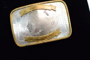 Vintage Neusilber Rodeo Gürtelschnalle - Bild 1 von 3