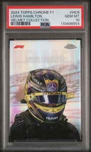 2024 Topps Chrome Formula 1 Helmet Collection Lewis Hamilton #HC-6 PSA 10 GEM MT - Picture 1 of 3