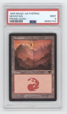 Magic MTG Promo GURU Basic Land Mountain PSA 9 Mint Q1887 - Image 1 of 2