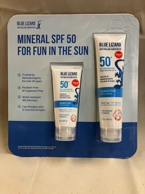 BLUE  LIZARD Australian Sensitive Mineral Sunscreen SPF 50+  2 Pack 5 oz + 3oz! - Image 1 of 2