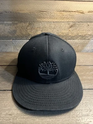 Boné de beisebol Timberland adulto Snapback tamanho único preto bordado logotipo cinza - Imagem 1 de 4