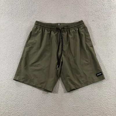 Volcom Shorts Mens Small Olive Green Drawstring Elastic Waist Casual Swim Trunks - Image 1 of 4