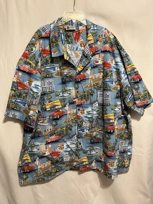 Mens Aloha Republic Hawaiian Shirt 5XL 100% Cotton Route US 66 - Image 1 of 4