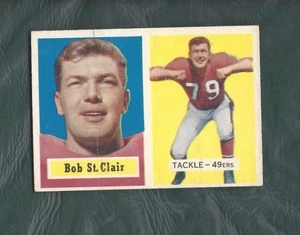 Tarjeta de fútbol americano 1957 Topps 18 Bob St. Clair San Francisco 49ers excelente - Imagen 1 de 2