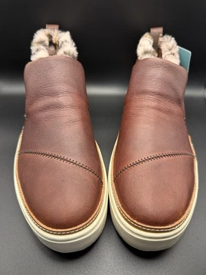 Toms Paxton Leather Ankle Boot Sneaker Faux Fur, Size 10 - Image 1 of 4