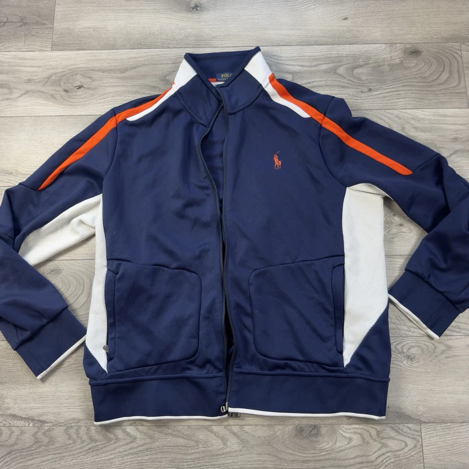 Chaqueta Polo Ralph Lauren Hombre Cremallera Completa Azul Naranja XXL Edición Cremallera Foto 1 de 4