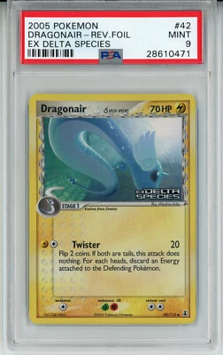 2005 POKEMON EX DELTA SPECIES DRAGONAIR #42 REVERSE PSA 9 MINT #28610471 - Image 1 of 2