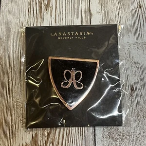 Anastasia Beverly Hills Enamel Lapel Gold Tone and Black Shield Crest Tie Pin - Picture 1 of 5