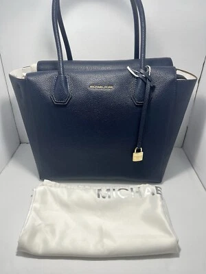 Michael Kors Studio Mercer Large Satchel, Admiral In Color Dark Navy New - Image 1 of 4