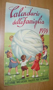 RARO CALENDARIO DELLA FAMIGLIA 1939 MANIFATTURE LANE GAETANO MARZOTTO VALDAGNO - Imagen 1 de 5