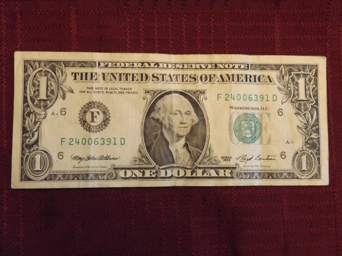 1993 年流通1 张美国联邦储备委员会小钞票| eBay