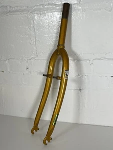 GT 1 1/8" Threadless Rigid Steel 26" Fork, 28.6mm, 170mm MTB SPINNER 1997 Yellow - Picture 1 of 16