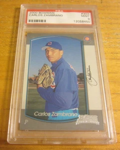 Carlos Zambrano 2000 Bowman #303 ROOKIE PSA 9 MINT Graded Trading Card MLB Cubs - Picture 1 of 2