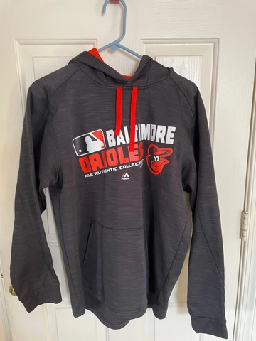 Majestic Therma Base MLB Baltimore Orioles Pullover Jacket Hoodie Medium Cover