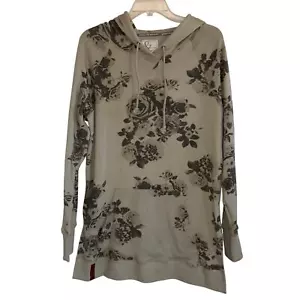 Ampersand Ave Women’s Gray Rose Floral Hoodie Sweatshirt Medium - Picture 1 of 6
