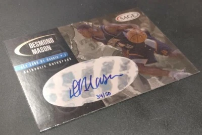 Autógrafos SAGE 2000 platino #A33 Desmond Mason RC/50 Oklahoma State Cowboys Foto 1 de 2