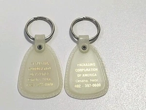 Packaging Corp of America Omaha Nebraska Schlüsselanhänger Anhänger Schlüsselring weiß 2" Set 2 - Bild 1 von 6