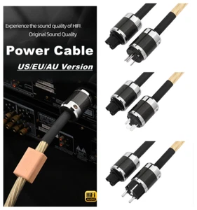 HiFi Power Cable Carbon Fiber Rhodium Plated Plug US / EU Standard for CD Filter - Picture 1 of 20