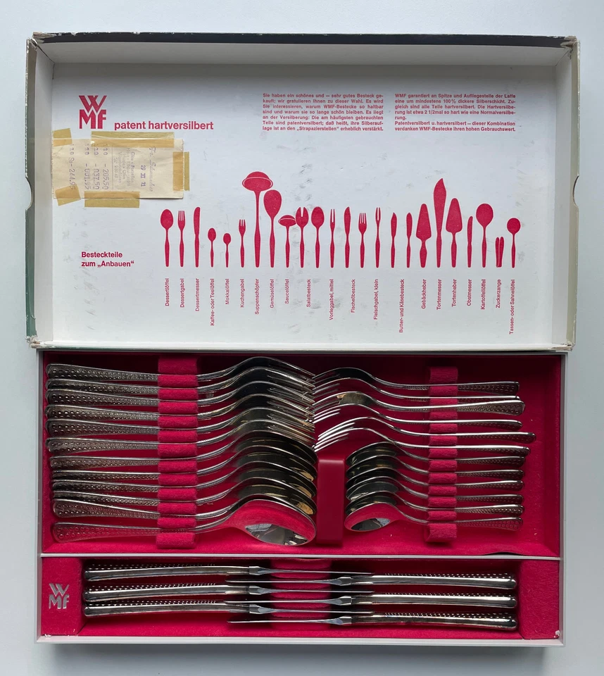 WMF Tafel Besteck ACAPULCO 90er Silber 30 Teile für 6 Personen im Originalkarton - Bild 1 von 4