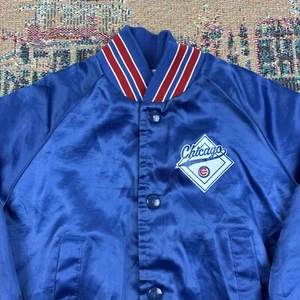 VINTAGE CHICAGO Cubs Jacket Youth Small Satin NYLON Shell Lined NICE! - Picture 1 of 12