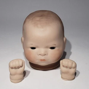 Vintage Porzellan Biskuit handbemalt Grace Putnam 6" Baby Puppe Kopf geballte Hände - Bild 1 von 18