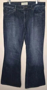 Maurices Juniors Molli Flare Leg Jeans Mid Rise Stretch Dark Wash Blue Sz 11/12 - Picture 1 of 14