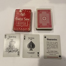 Bicycle Uncle Sam WW2 1942 Red Playing Cards Bicycle Ace