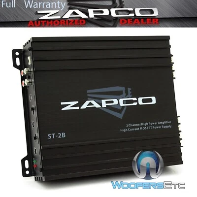 ZAPCO ST-2B CAR 2-CHANNEL CLASS AB 180W RMS FULL RANGE SPEAKERS AMPLIFIER NEW - Image 1 of 4