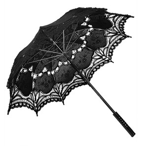 Punk Rave Lolita Gothic Black Metal Parasol - Gothic,Goth