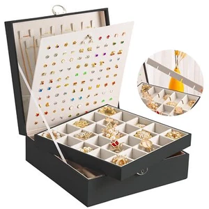 Stud Earring Organizer Box 50 Slot Earring Jewelry Box for Girls Earrings - Picture 1 of 8