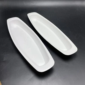 2 George Foreman White Plastic 12.5” Drip Trays Replacement Pieces - Picture 1 of 6